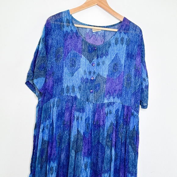 Vintage 90s Full Length Summer Dress with Short Sleeves - Picture 7 of 7